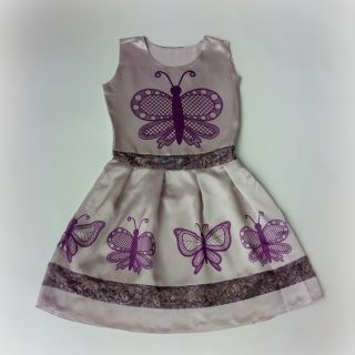 Сатенена рокля с пеперуди SAT89-1