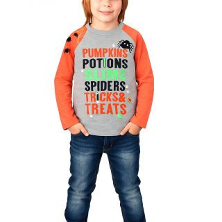 Блузка с паяци в оранжево и сиво DGE305