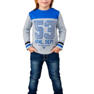 Блуза в сиво и синьо 53 WGE235