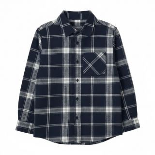 Карирана бархетна риза в тъмносиньо DPM701