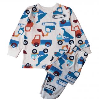 Бяла пижама с камиони и багери DMAT1276-1 Бяла пижама с камиони и багери DMAT1276-1