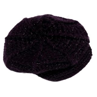 Лилава плетена барета с блестяща нишка EM120 Лилава плетена барета с блестяща нишка EM120
