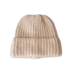 Плетена шапка в цвят слонова кост GMAT1215 Плетена шапка в цвят слонова кост GMAT1215