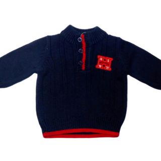 Тъмносин пуловер с емблема CT100 Тъмносин пуловер с емблема CT100