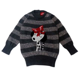 Пуловер в сребристо райе с кученце WPF2178 Пуловер в сребристо райе с кученце WPF2178