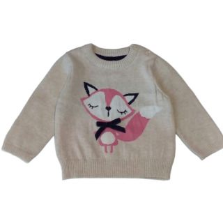 Бежов пуловер с лисиче WPF7057 Бежов пуловер с лисиче WPF7057