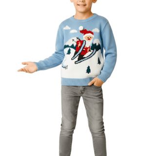 Син пуловер с Дядо Коледа DHM1300 Син пуловер с Дядо Коледа DHM1300